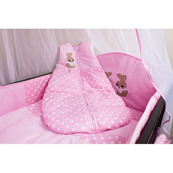 Bedding set for cribs 135x100cm Rabbit pink