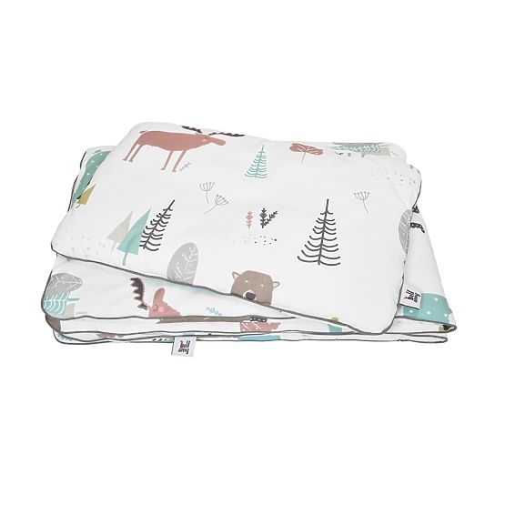 Bedding with filling In the woods