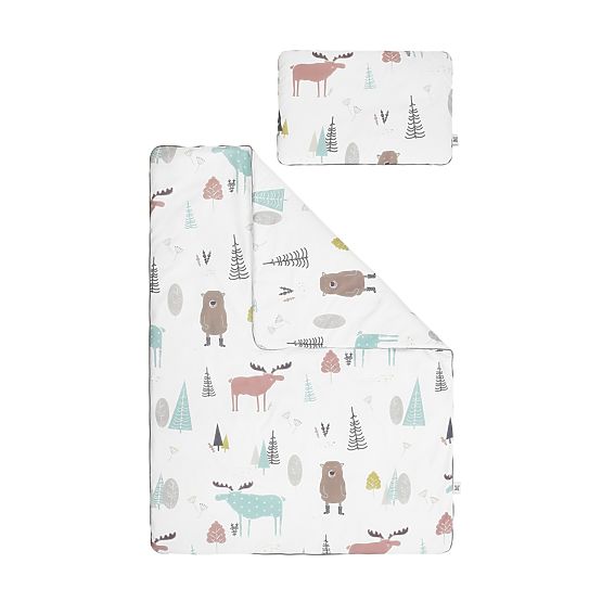 Bedding with filling In the woods