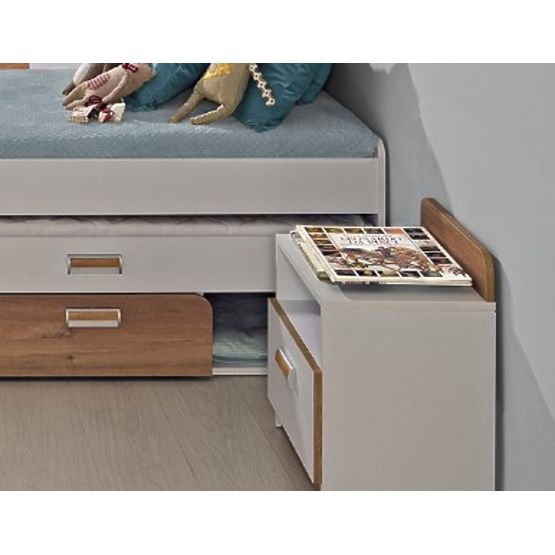 Bedside table L12 - white / oak nash