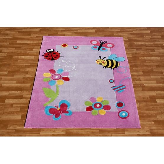 Bee Children's Rug - Pink
