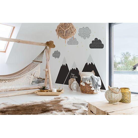 Behind bed decoration DEKORNIK - Mountains black