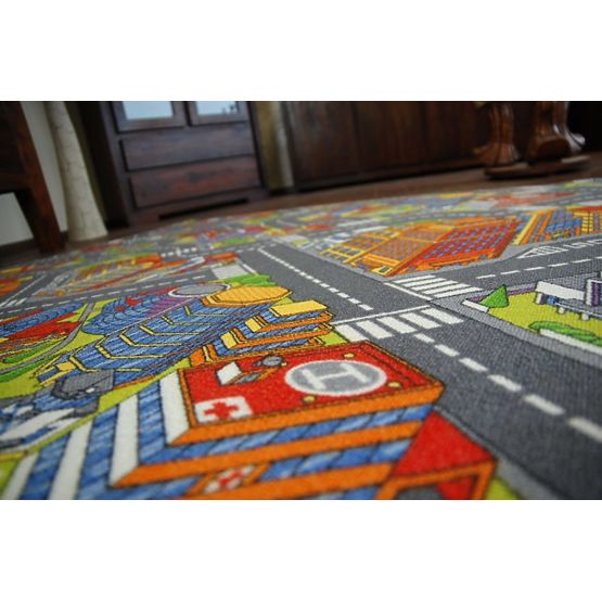 Children's carpet BIG CITY - gray