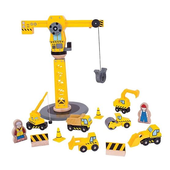 Big construction set with crane