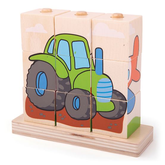 Bigjigs Baby Snap-on blocks means of transport