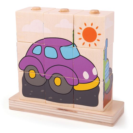 Bigjigs Baby Snap-on blocks means of transport