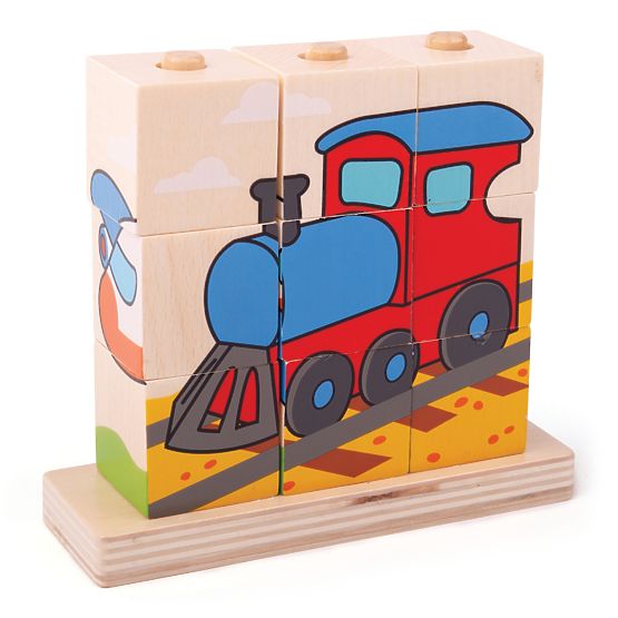 Bigjigs Baby Snap-on blocks means of transport