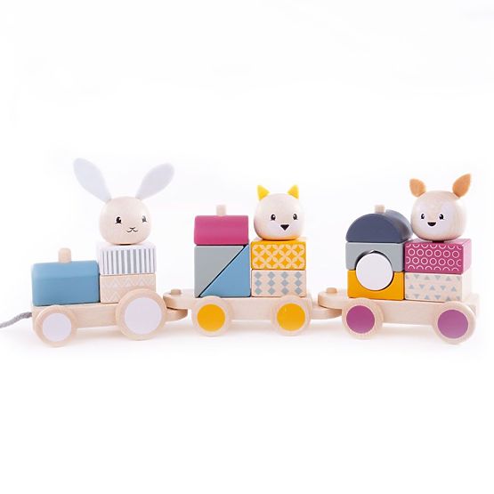 Bigjigs Baby Wooden Train with Animals - Damaged Packaging