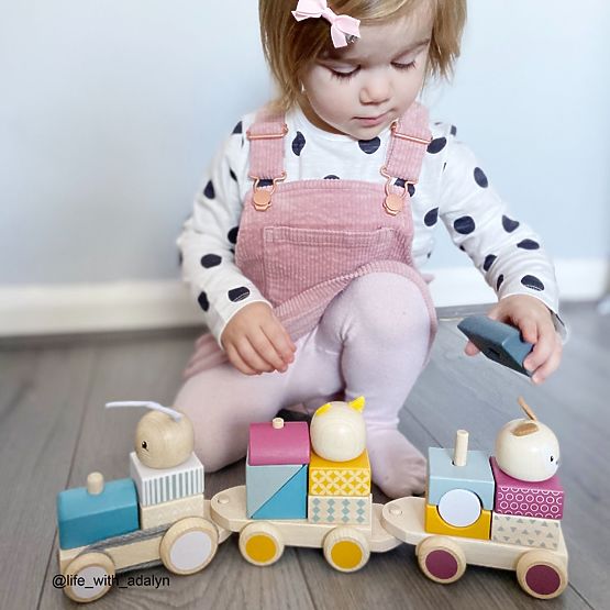 Bigjigs Baby Wooden Train with Animals - Damaged Packaging