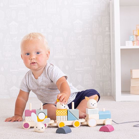 Bigjigs Baby Wooden Train with Animals