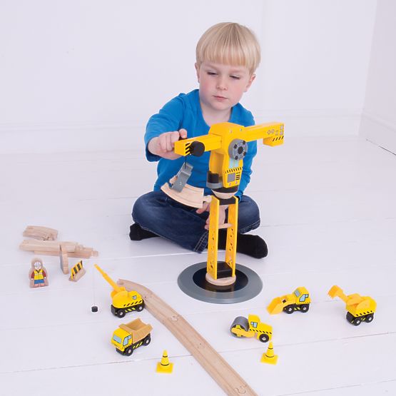Bigjigs Rail Crane and construction machinery