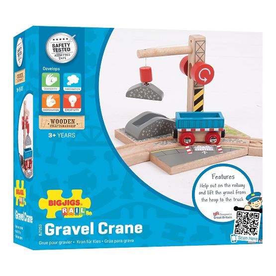 Bigjigs Rail Crane with gravel
