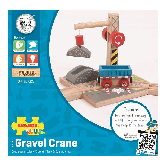 Bigjigs Rail Crane with gravel