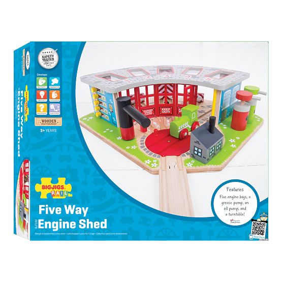 Bigjigs Rail Exclusive depot for 5 trains