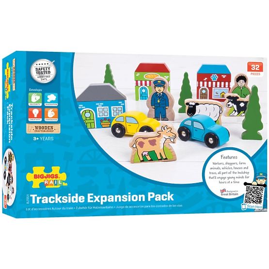 Bigjigs Rail Large set of wooden train track accessories