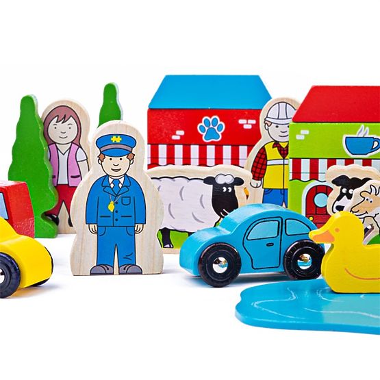 Bigjigs Rail Large set of wooden train track accessories
