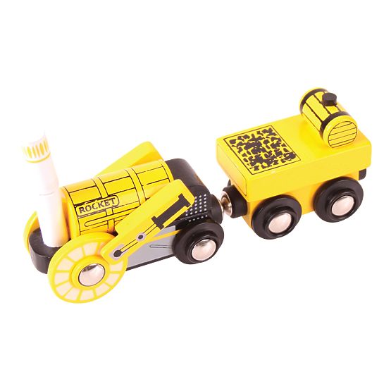 Bigjigs Rail Replica of the historic Rocket locomotive + 2 tracks