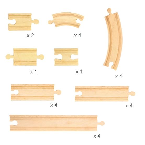 Bigjigs Rail Wooden rails set of 24 parts