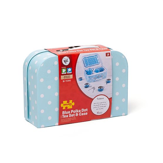 Bigjigs Toys Blue Polka Dot Tea Set