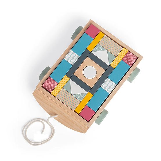 Bigjigs Toys Cart with Wooden Blocks