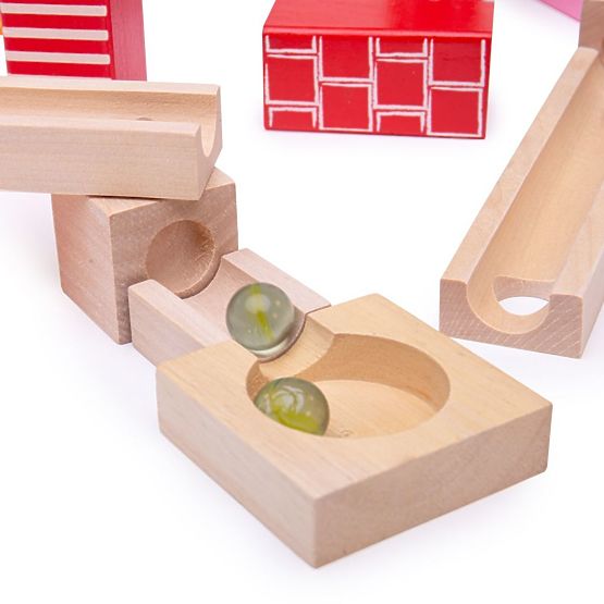 Bigjigs Toys Colorful wooden ball track