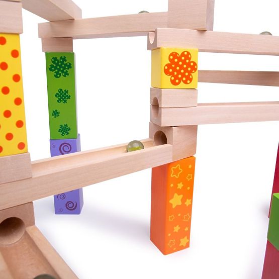 Bigjigs Toys Colorful wooden ball track