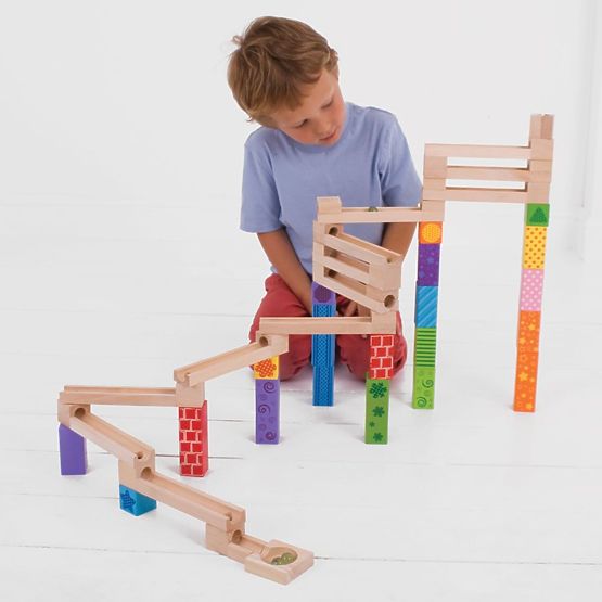 Bigjigs Toys Colorful wooden ball track