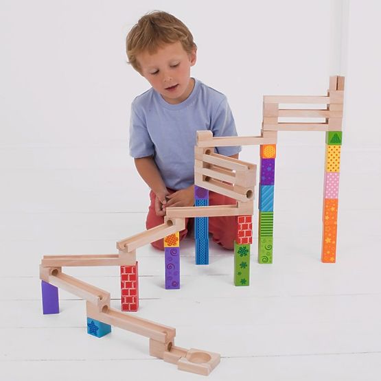 Bigjigs Toys Colorful wooden ball track