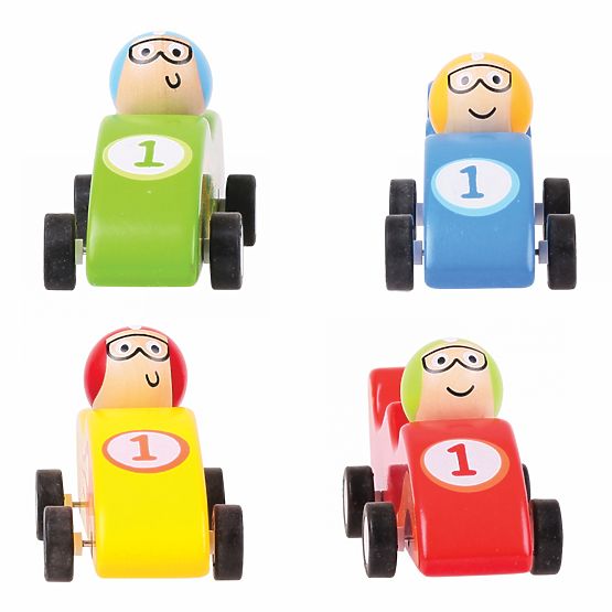 Bigjigs Toys Colorful Wooden Racing Car 1 pc