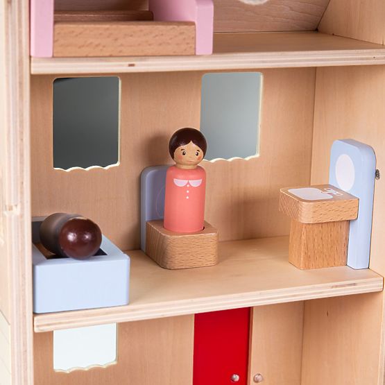 Bigjigs Toys Foldable Dollhouse with Accessories