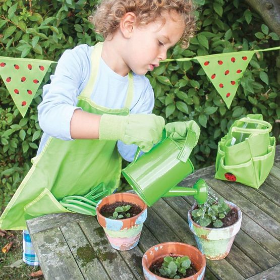 Bigjigs Toys Garden tool set in canvas bag green