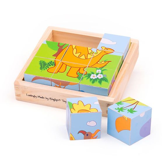 Bigjigs Toys Picture Cubes Puzzles Dinosaurs 9 Cubes
