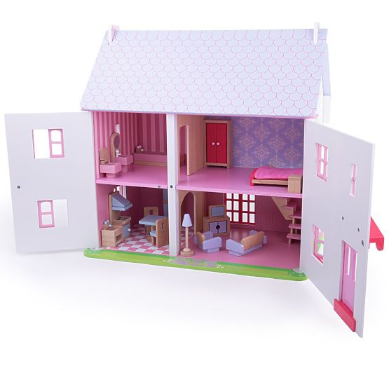 Bigjigs Toys Pink Dollhouse