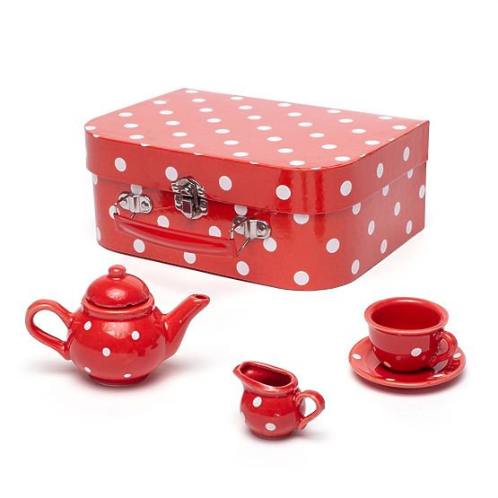 Bigjigs Toys Red Polka Dot Tea Set