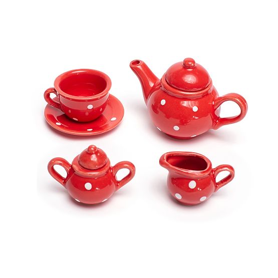 Bigjigs Toys Red Polka Dot Tea Set