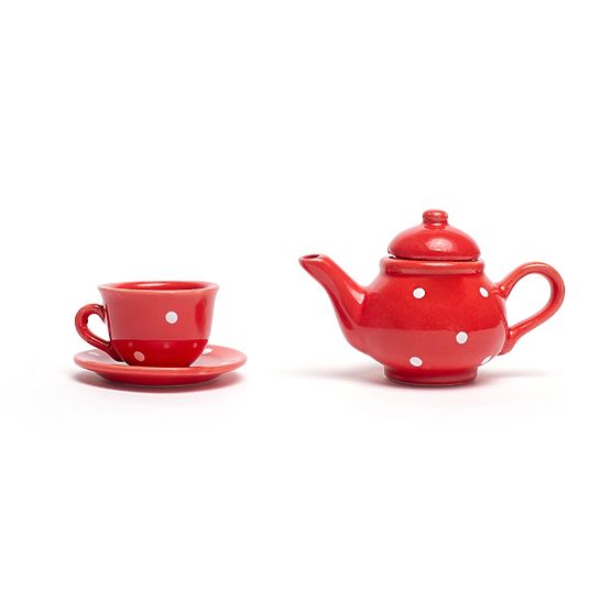 Bigjigs Toys Red Polka Dot Tea Set