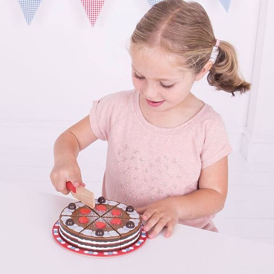 Bigjigs Toys Slicing Chocolate Cake