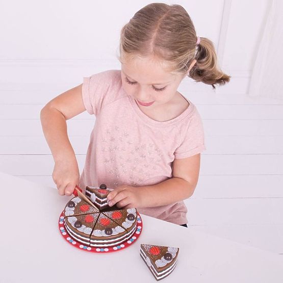 Bigjigs Toys Slicing Chocolate Cake
