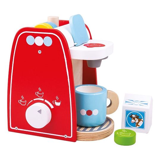 Bigjigs Toys Wooden Coffee Maker Red