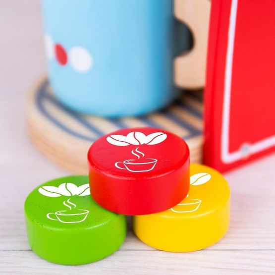 Bigjigs Toys Wooden Coffee Maker Red