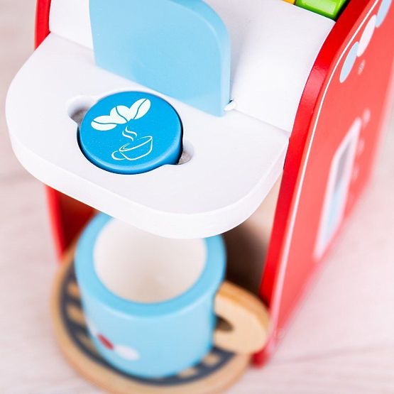 Bigjigs Toys Wooden Coffee Maker Red
