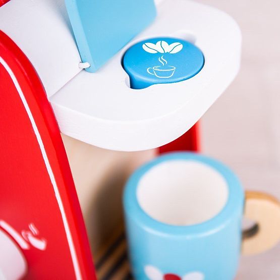 Bigjigs Toys Wooden Coffee Maker Red