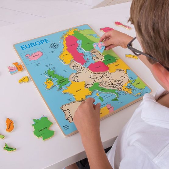 Bigjigs Toys Wooden puzzle map of Europe 25 pieces