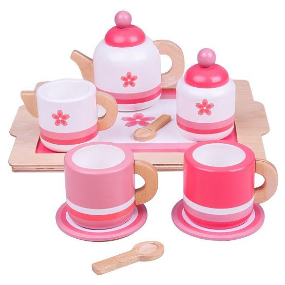Bigjigs Toys Wooden Tea Set Pink