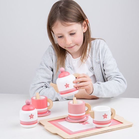 Bigjigs Toys Wooden Tea Set Pink