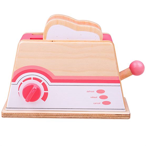 Bigjigs Toys Wooden Toaster Pink - Damaged Packaging