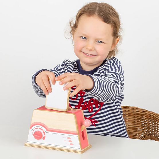Bigjigs Toys Wooden Toaster Pink - Damaged Packaging