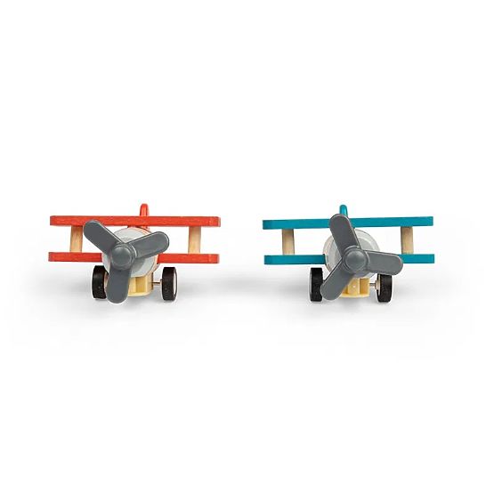 Bigjigs Toys Wooden Wind-Up Biplane 1 pc