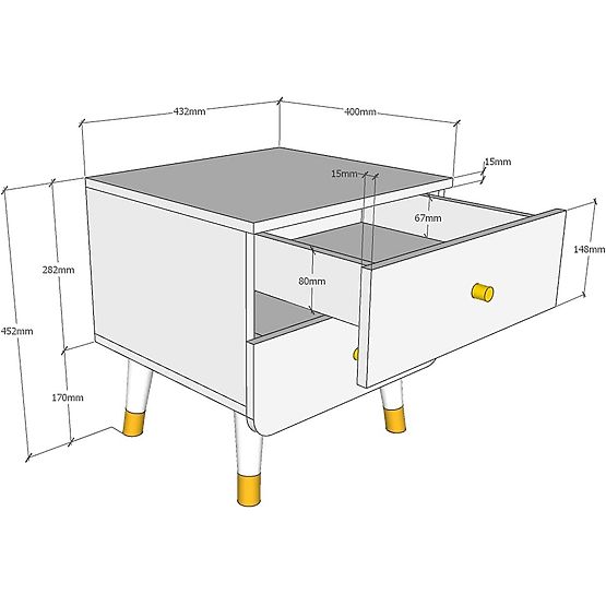 Billy bedside table - gray