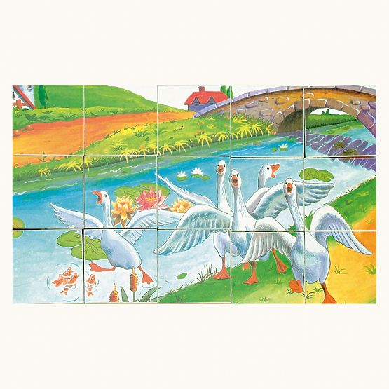 Bino Wooden Picture Blocks Farm Animals 15 Pieces